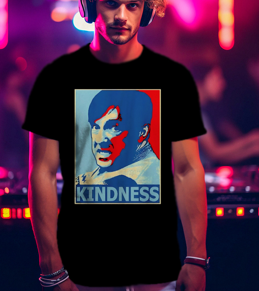 Kindness Mustachioed Man Halftone T-Shirt