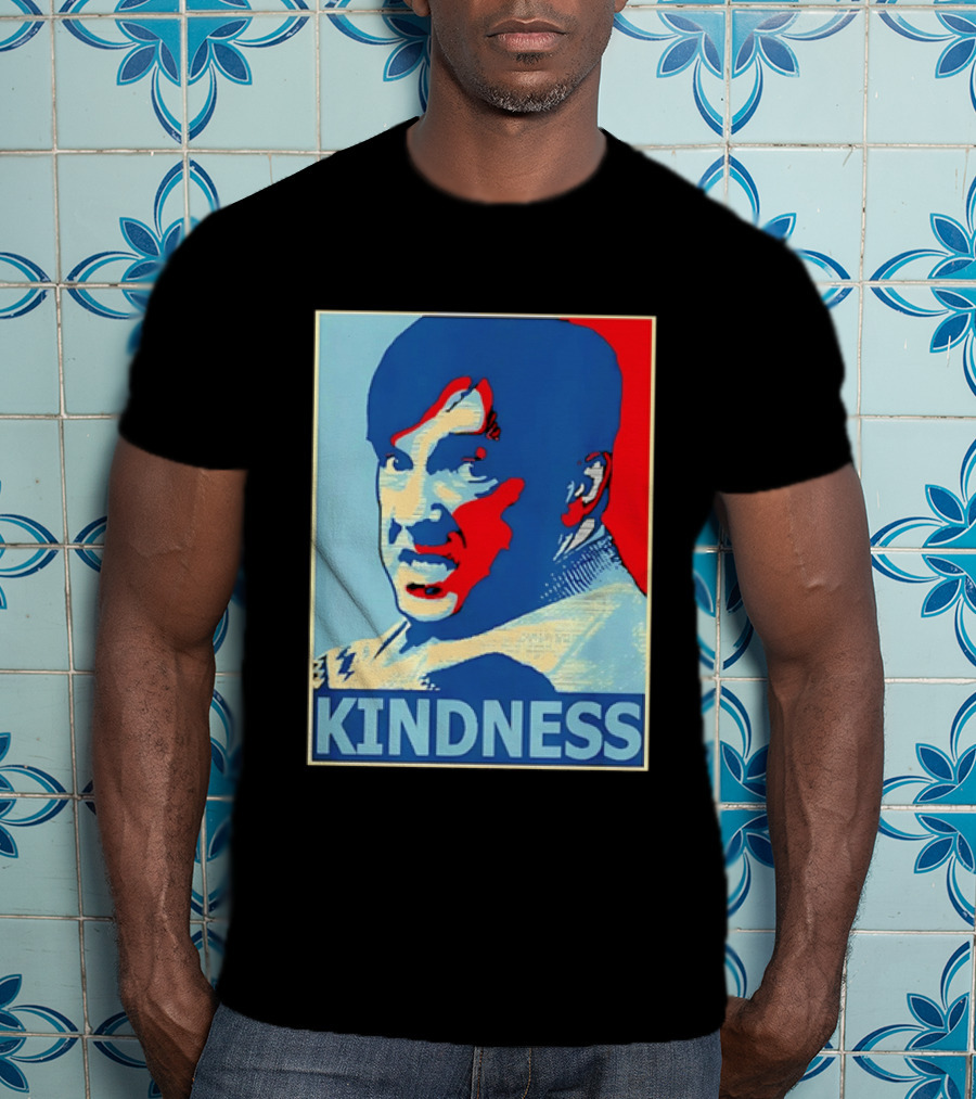 Kindness Mustachioed Man Halftone T-Shirt