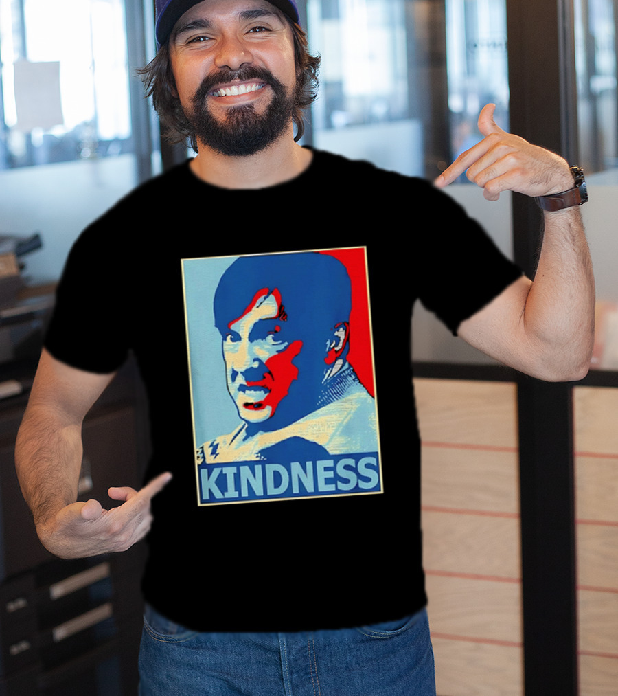 Kindness Mustachioed Man Halftone T-Shirt