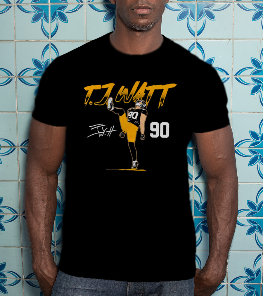 T.J. Watt 90 High Kick Celebration Football Player T-Shirt