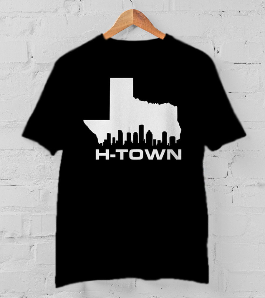 H Town Texas Map Houston Skyline T-Shirt
