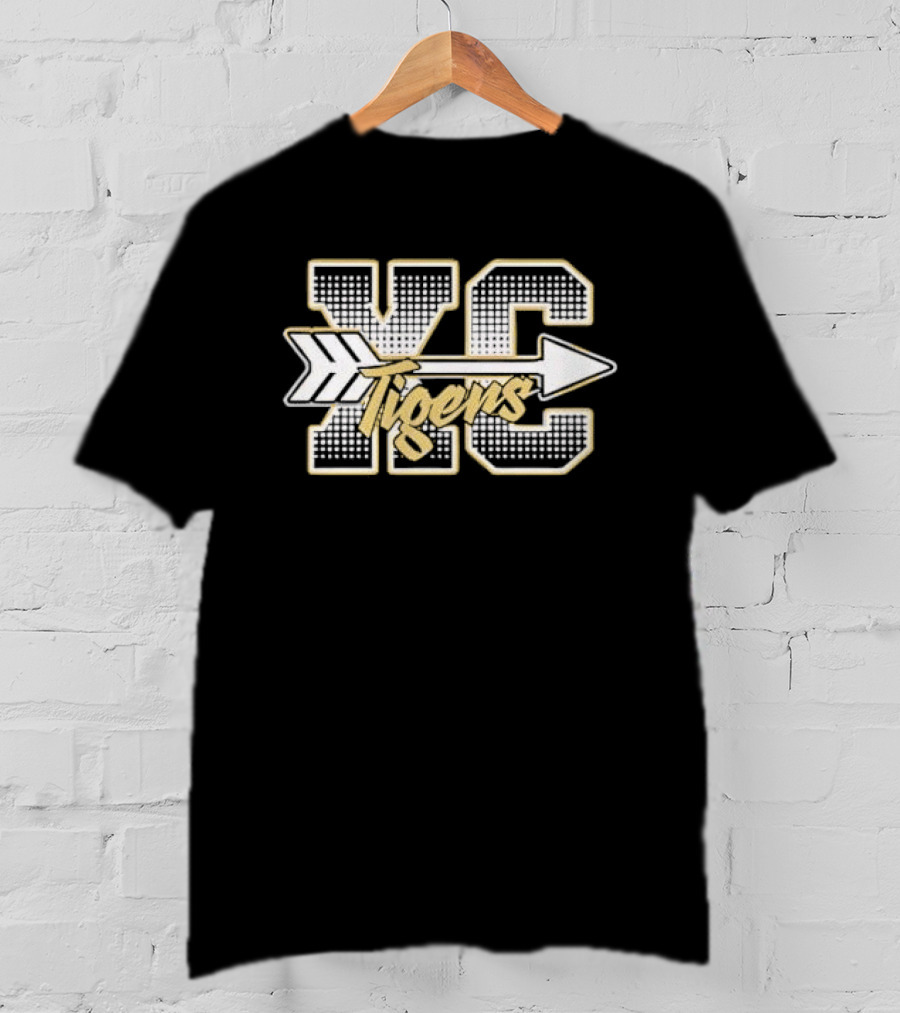 YC Tigers Halftone Block Script Arrow T-Shirt