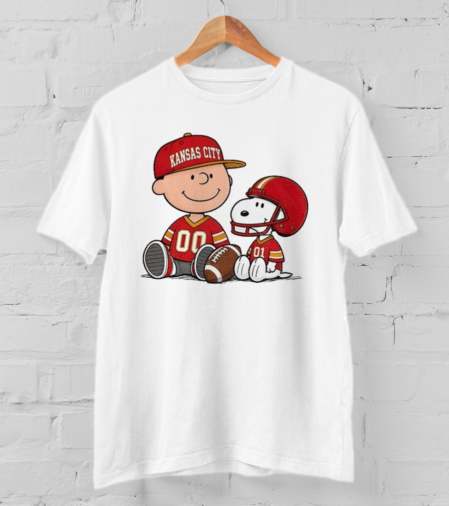 Kansas City Football With Charlie Brown And Snoopy Players T-Shirt
