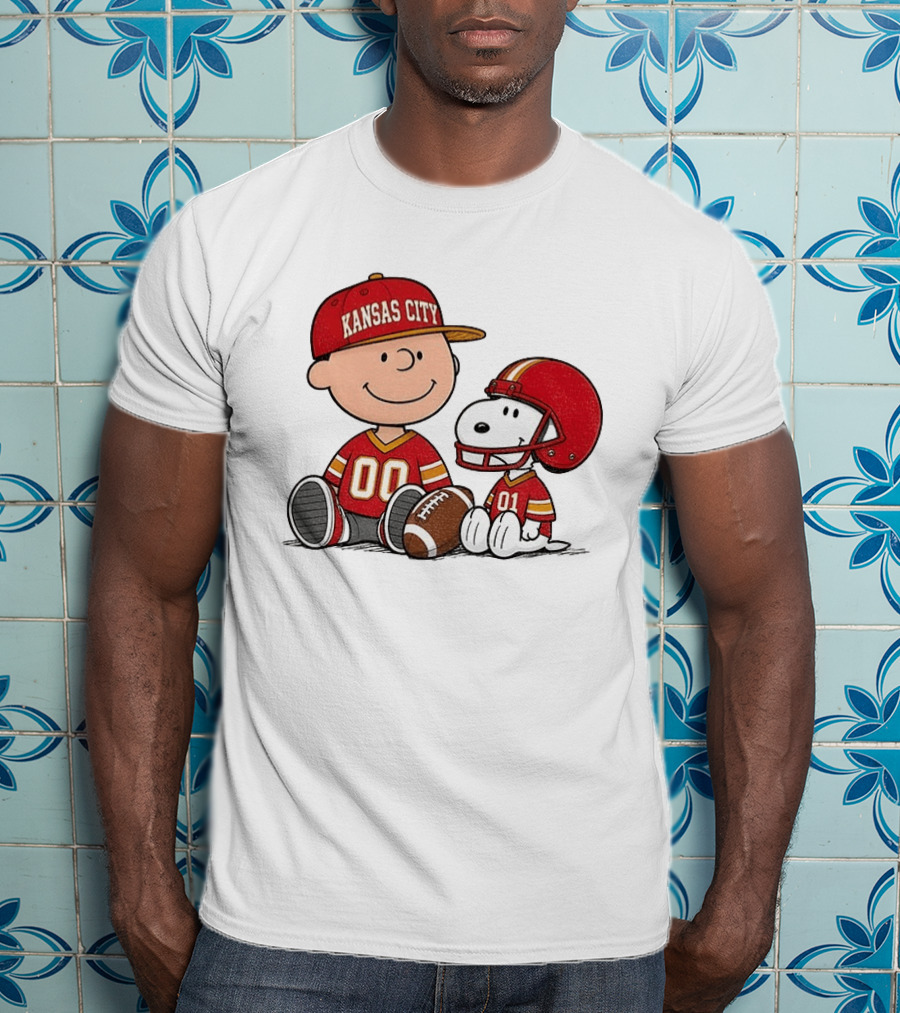 Kansas City Football With Charlie Brown And Snoopy Players T-Shirt