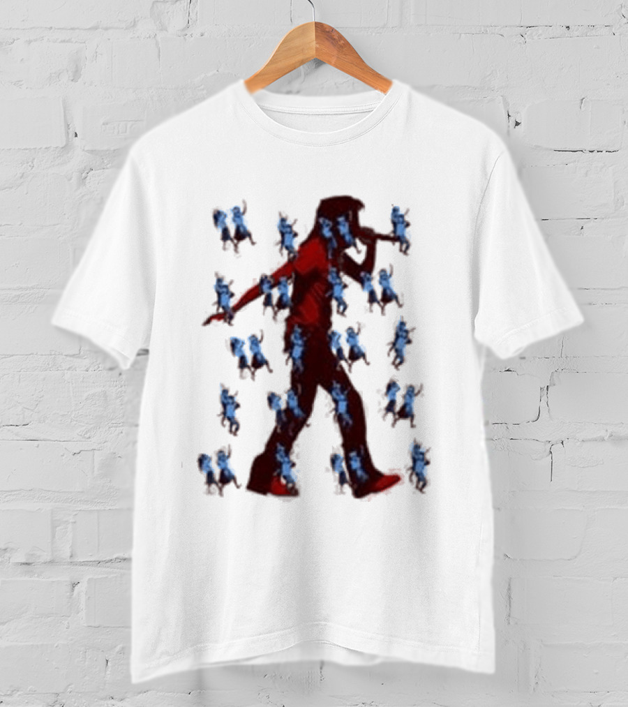 JID Faded White God Does Like Ugly J.I.D. GDLU Blue Floral Shadow T-Shirt