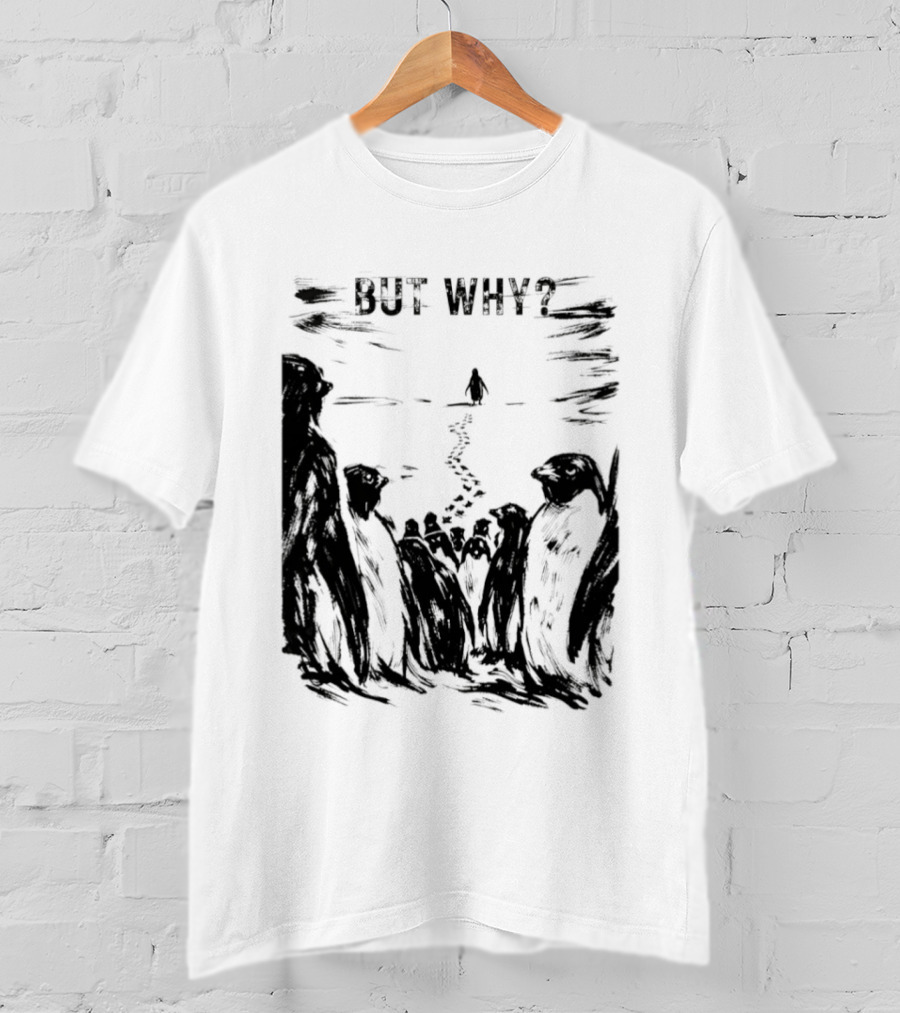 Nihilist Penguin But Why Snow Scene T-Shirt