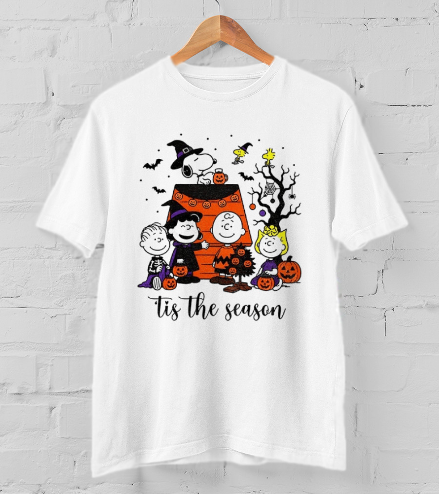 Peanuts Halloween Tis The Season Snoopy Charlie Brown And Friends T-Shirt