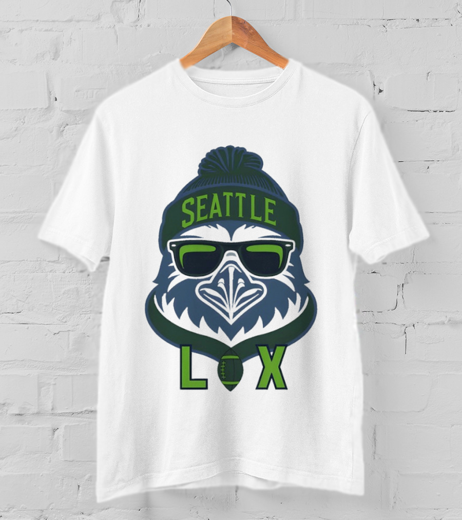 Seattle Seahawk LIX Game Day Beanie Sunglasses Football T-Shirt