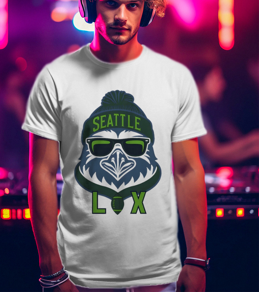 Seattle Seahawk LIX Game Day Beanie Sunglasses Football T-Shirt