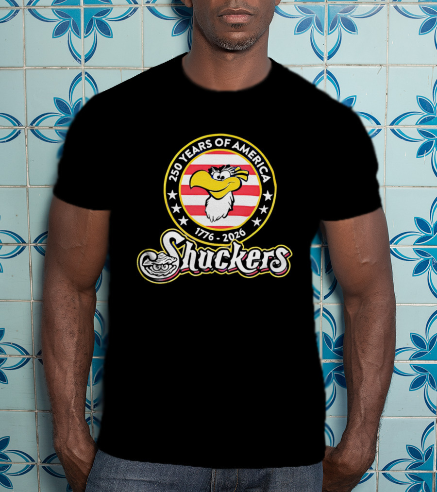 250 Years Of America 1776 2026 Shuckers With Clam And Stars T-Shirt