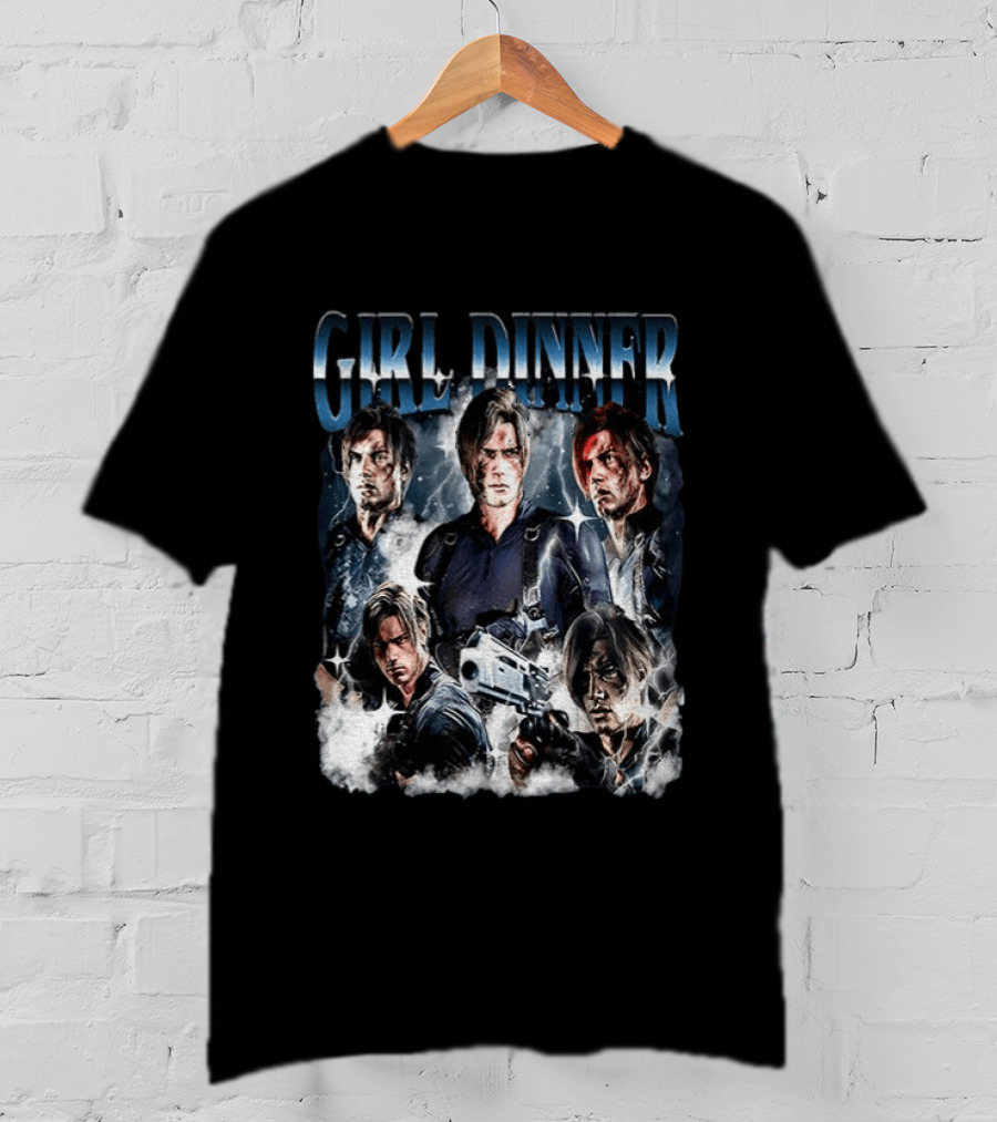 Leon Kennedy Girl Dinner Hero Collage T-Shirt