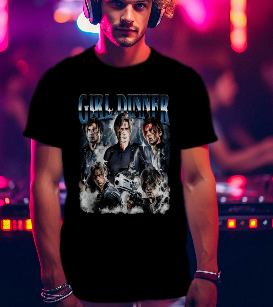 Leon Kennedy Girl Dinner Hero Collage T-Shirt