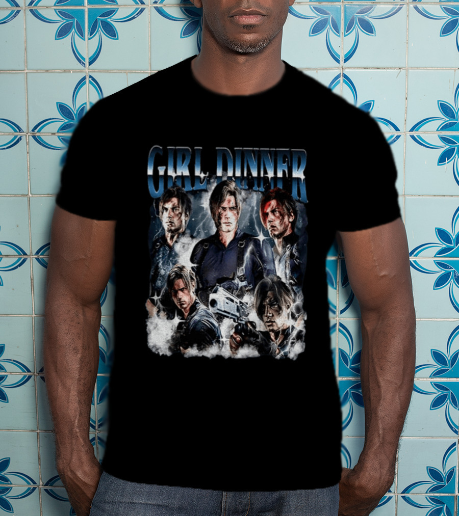 Leon Kennedy Girl Dinner Hero Collage T-Shirt