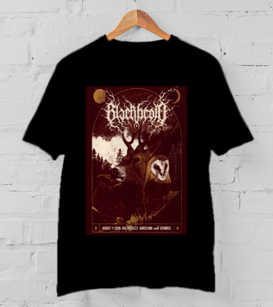 Blackbraid August 11 2026 Razzmatazz 3 Barcelona With Sotabosc Deer Owl Moon T-Shirt