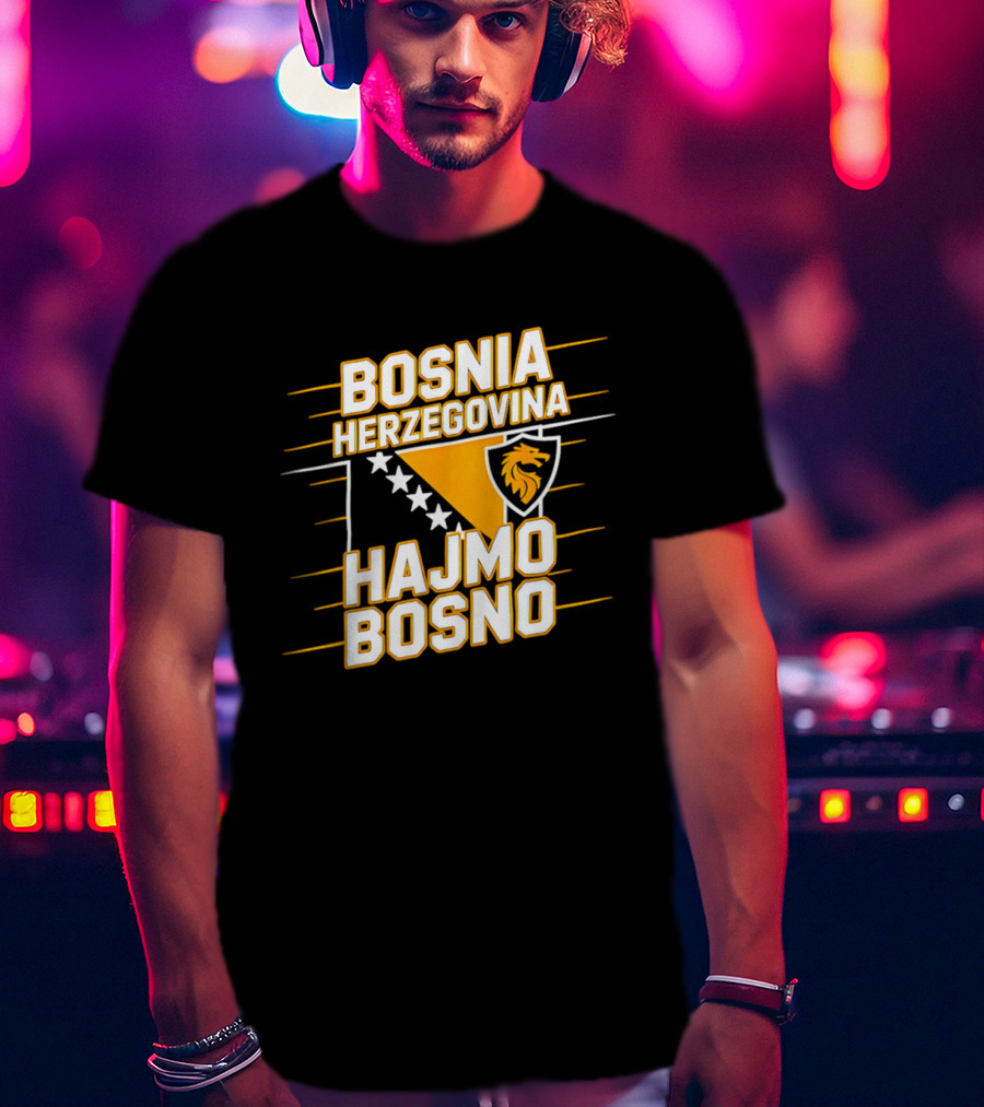 Bosnia Herzegovina Hajmo Bosno Crest And Stars T-Shirt