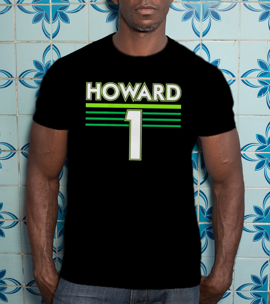 Howard 1 White Green Horizontal Stripes Sports Jersey T-Shirt