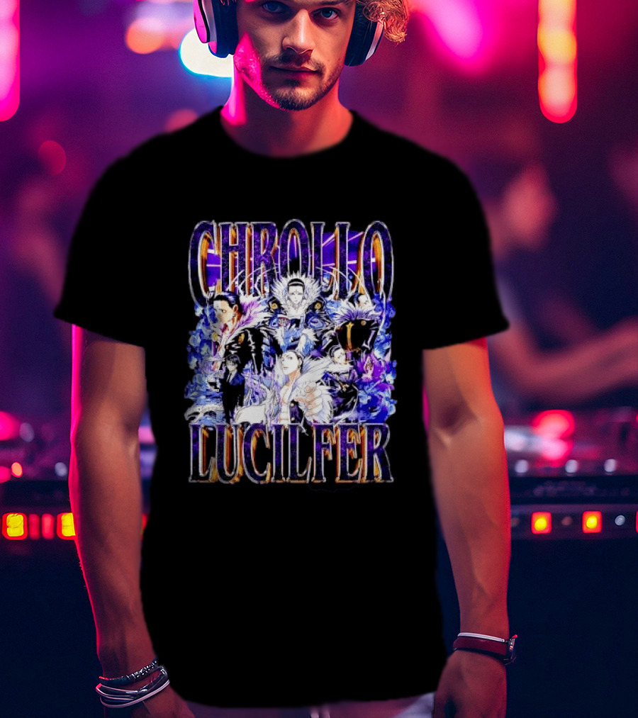 Chrollo Lucilfer Multiple Poses Purple Aura Flames Bootleg Collage Anime Hunter X Hunter T T-Shirt