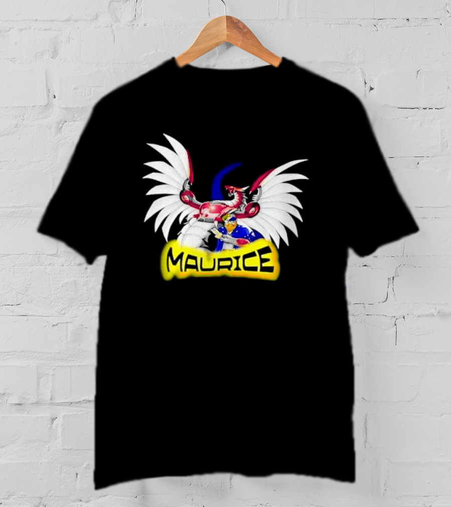 Maurice Cybernetic Dragon Winged Anime Duelist Trading Card Yellow T-Shirt