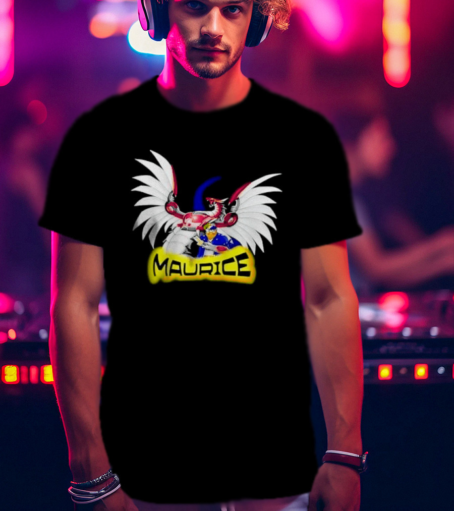 Maurice Cybernetic Dragon Winged Anime Duelist Trading Card Yellow T-Shirt