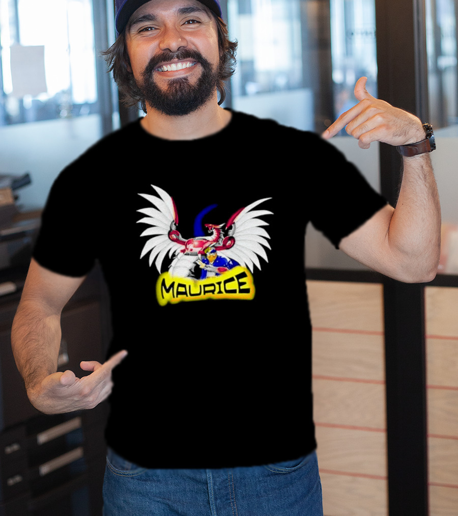 Maurice Cybernetic Dragon Winged Anime Duelist Trading Card Yellow T-Shirt