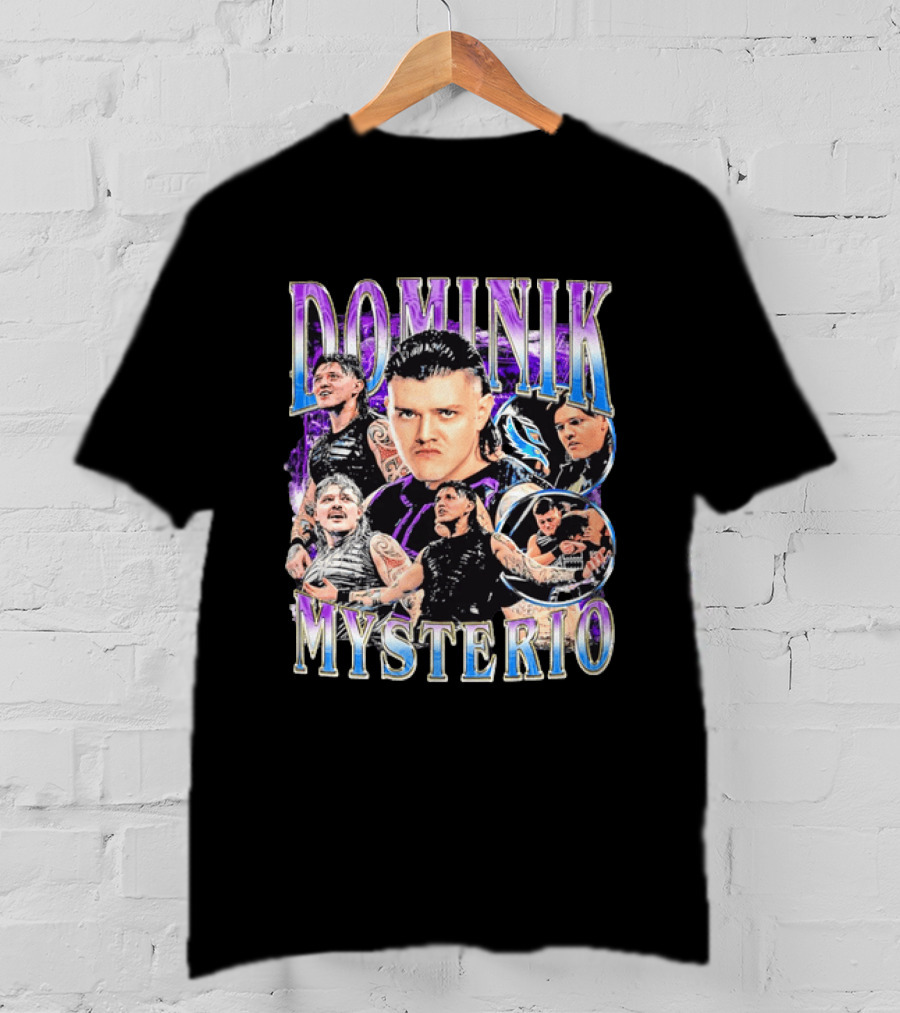 Dominik Mysterio Wrestler Photo Collage Metallic Gradient T-Shirt