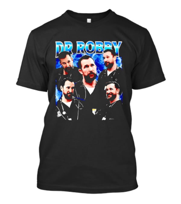 Dr Robby Bearded Male Doctor Scrubs Stethoscope Photo Collage T-Shirt