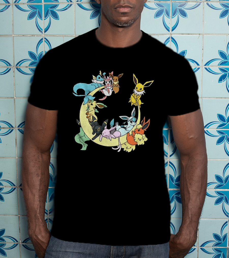 Eevee Evolutions Sylveon Umbreon Flareon Jolteon Vaporeon Espeon Leafeon Glaceon T-Shirt