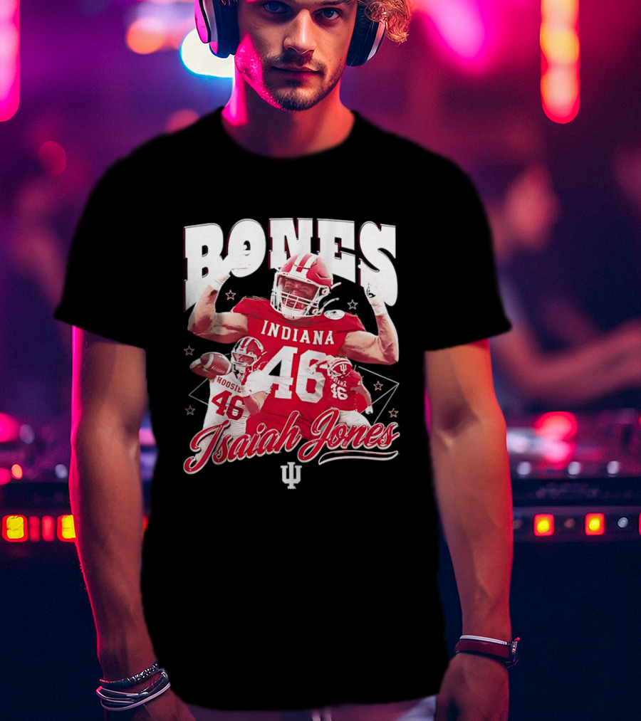 Isaiah Jones Indiana Hoosiers Football Bones 46 T-Shirt