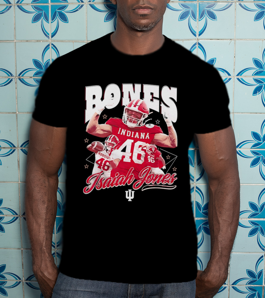 Isaiah Jones Indiana Hoosiers Football Bones 46 T-Shirt