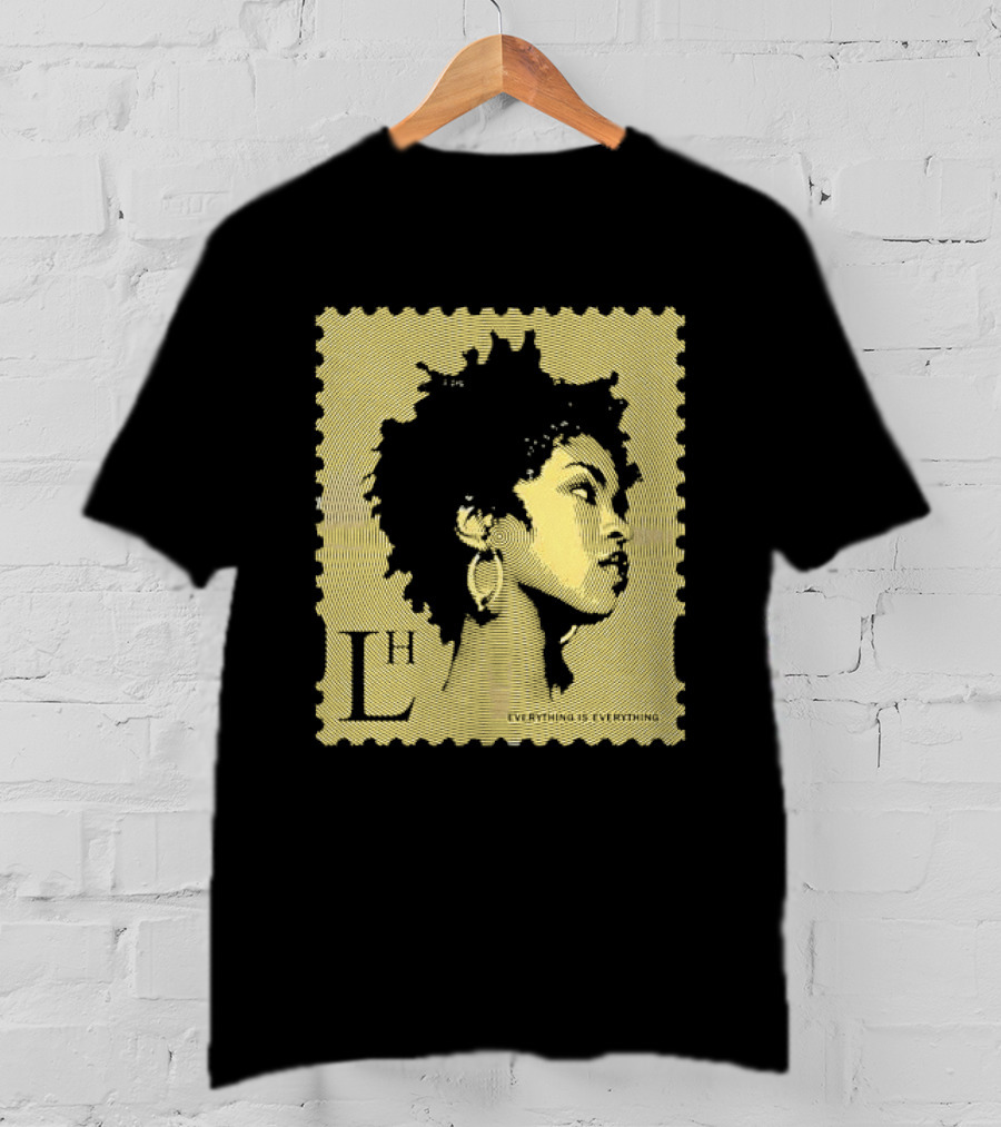Everything Is Lh Gold Line Afro Woman Stamp T-Shirt
