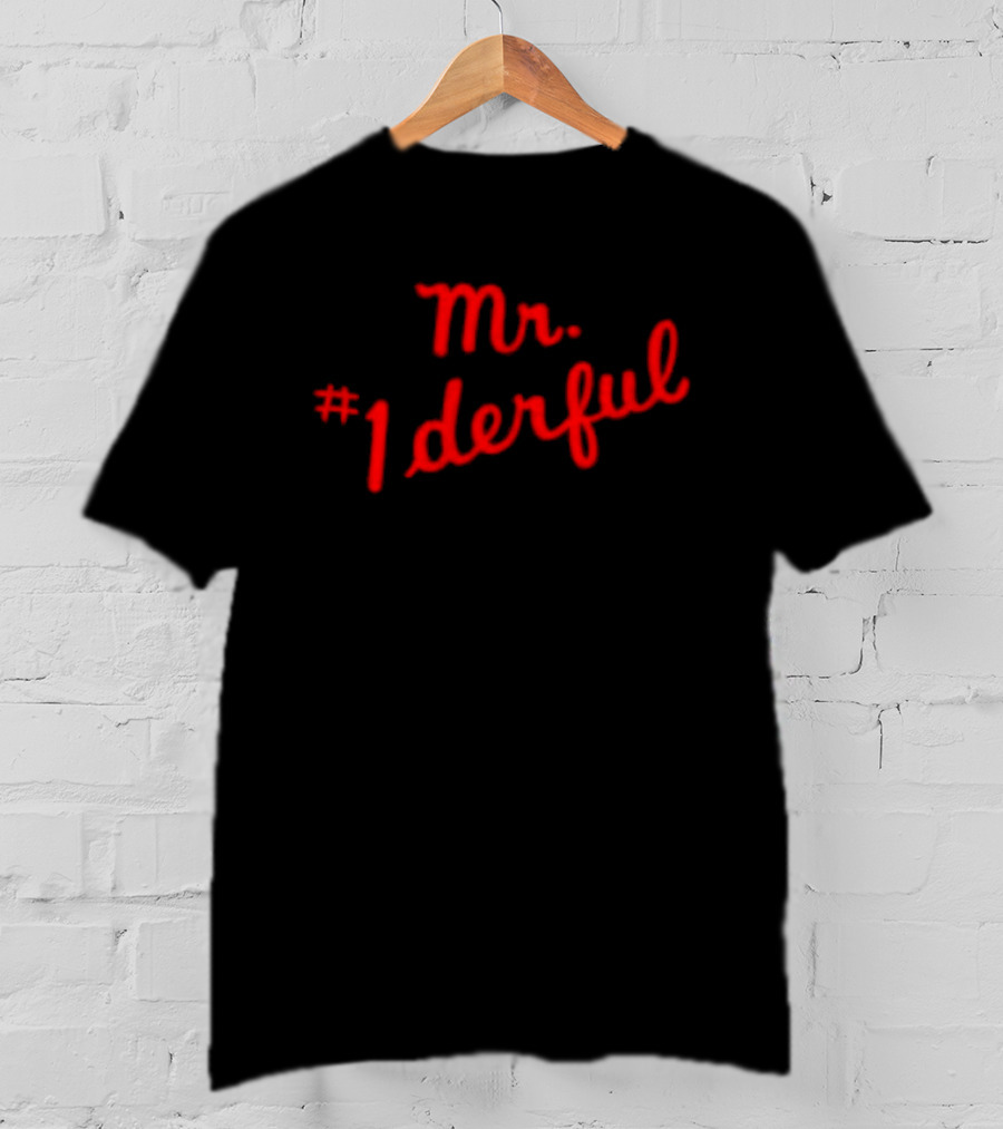 Mr 1derful Red Cursive Handwriting Script T-Shirt