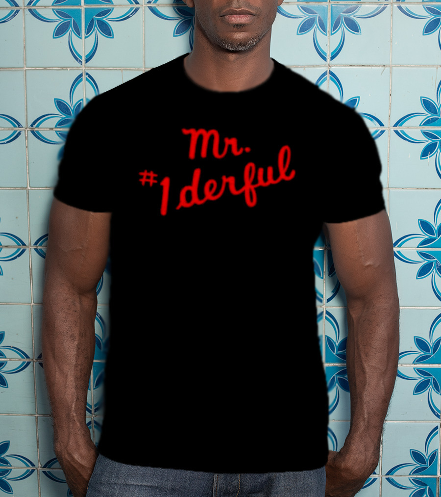 Mr 1derful Red Cursive Handwriting Script T-Shirt