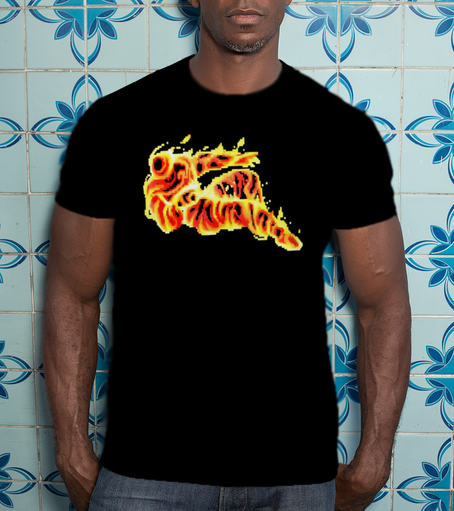 Fiery Waves Of Burning Flame Blaze In Yellow Orange Red Hues T-Shirt