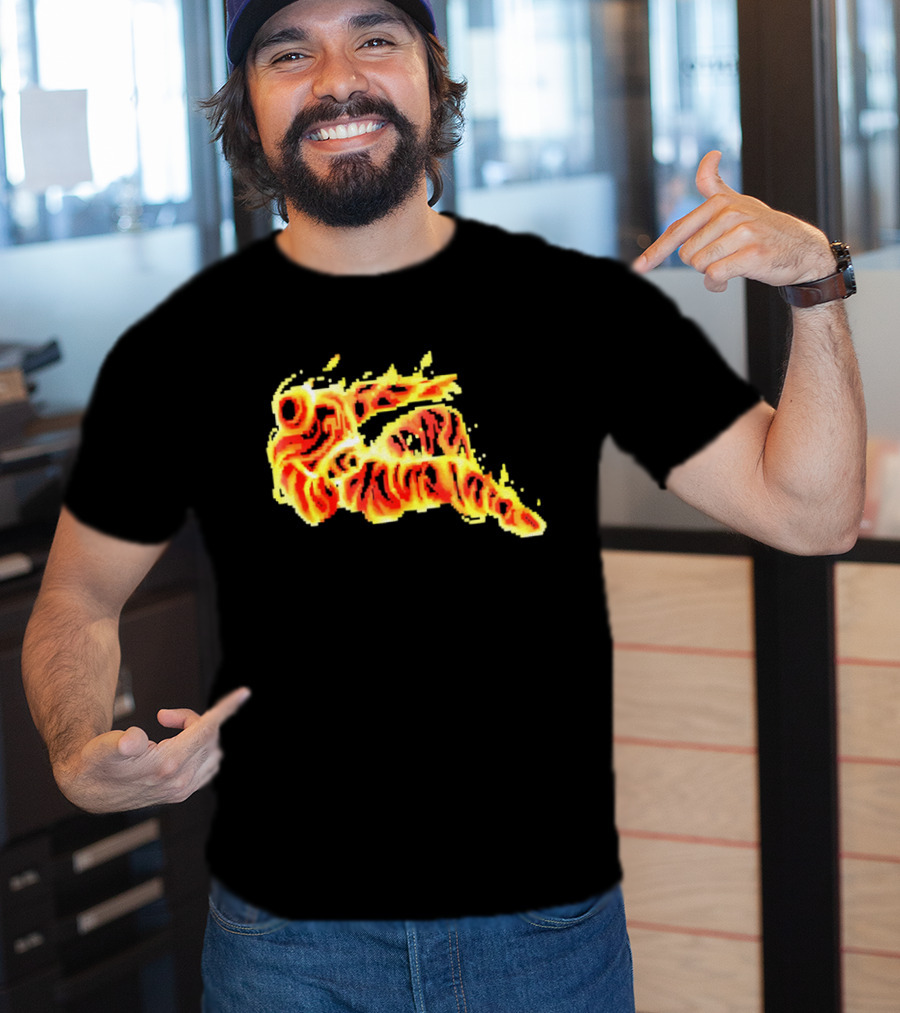Fiery Waves Of Burning Flame Blaze In Yellow Orange Red Hues T-Shirt
