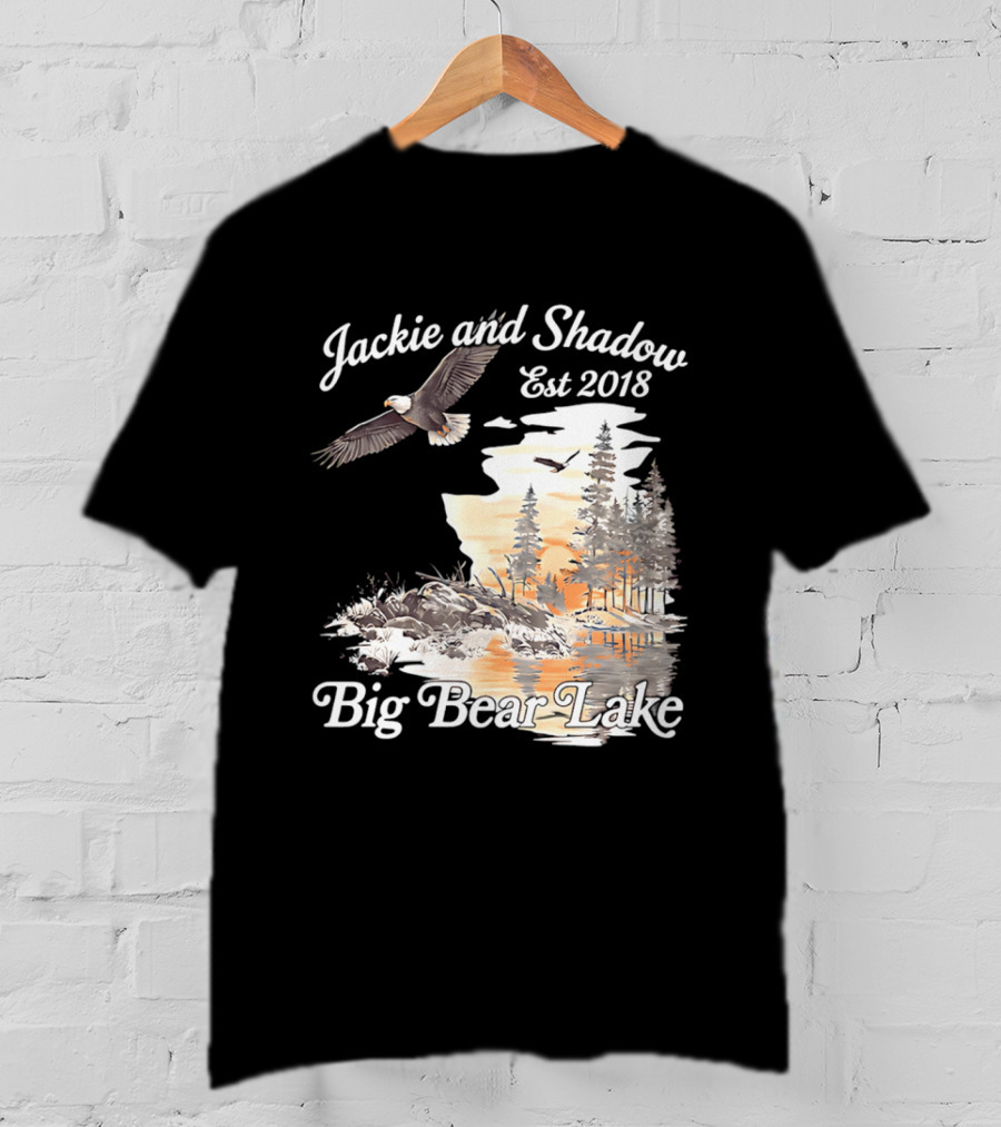 Jackie And Shadow Est 2018 Big Bear Lake Bald Eagles Family Scenic Nature T-Shirt