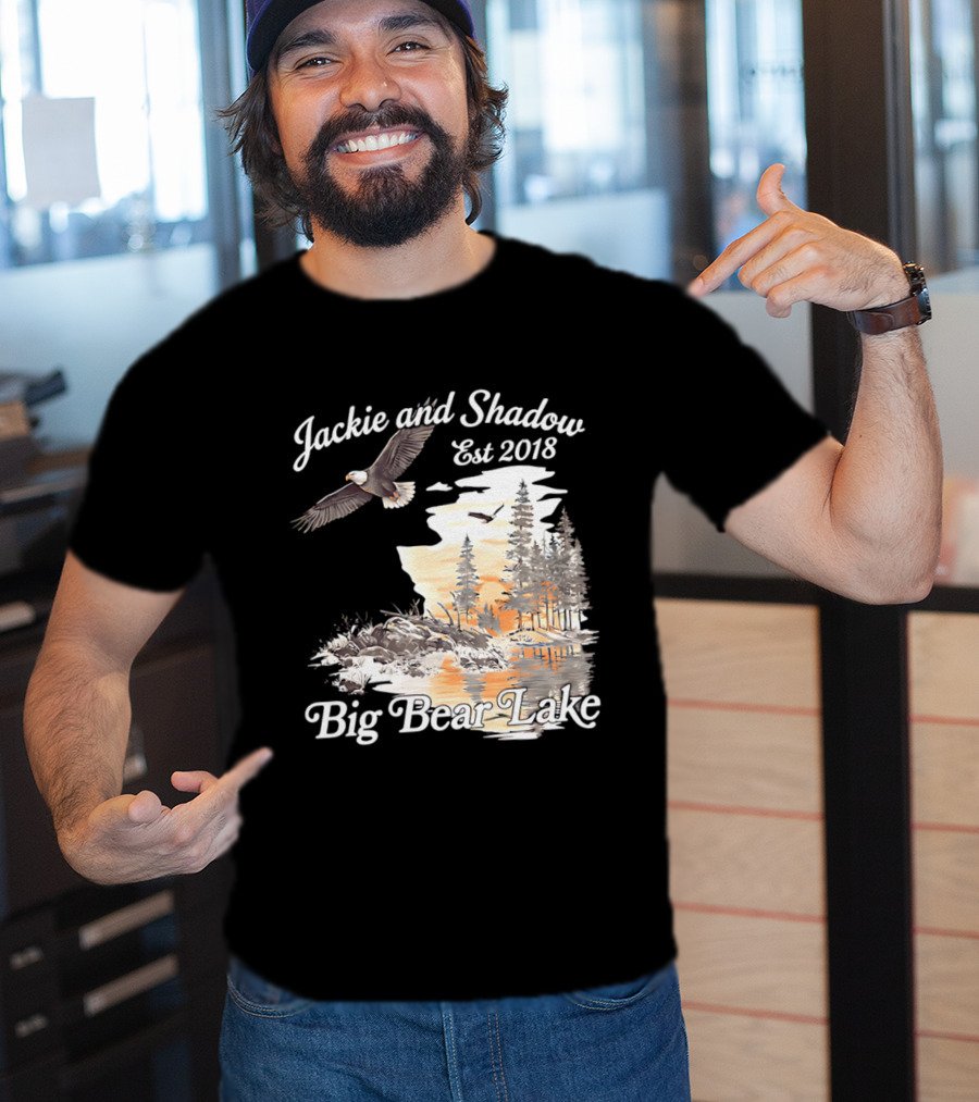 Jackie And Shadow Est 2018 Big Bear Lake Bald Eagles Family Scenic Nature T-Shirt