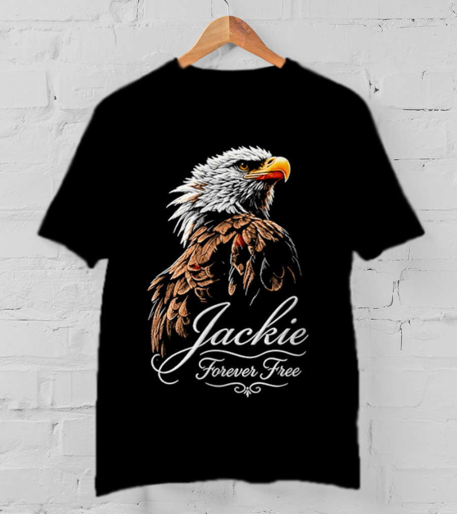 Jackie Forever Free Bald Eagle Detailed Feathers T-Shirt