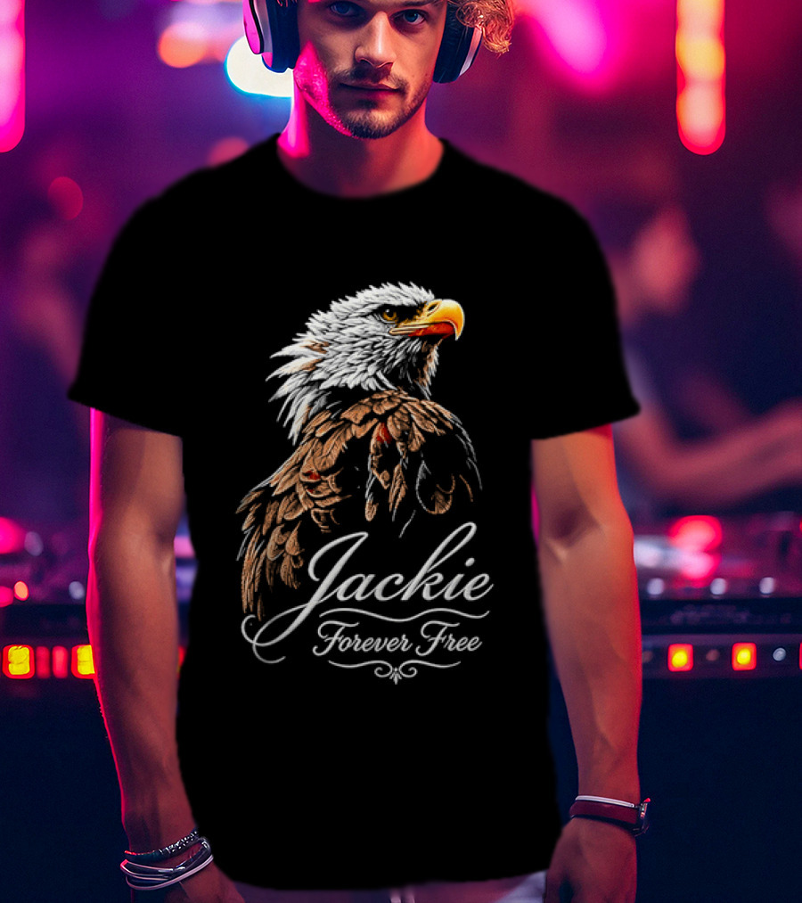 Jackie Forever Free Bald Eagle Detailed Feathers T-Shirt