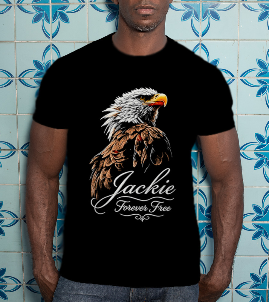Jackie Forever Free Bald Eagle Detailed Feathers T-Shirt