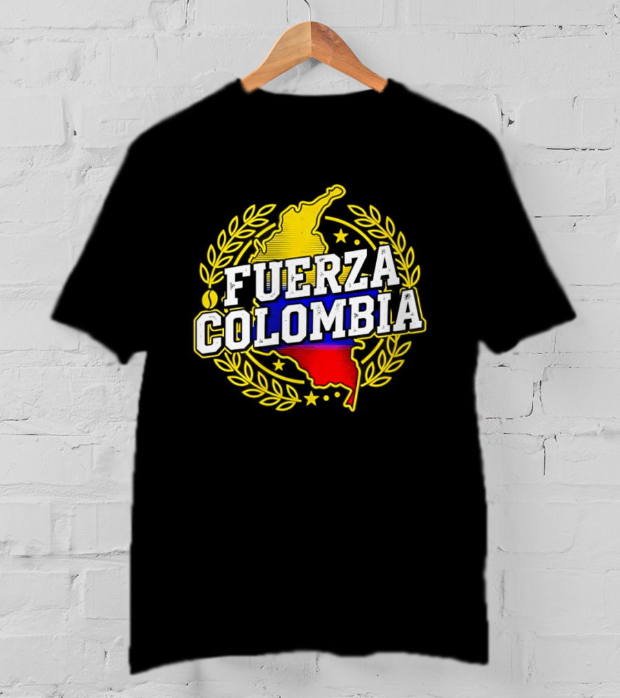 Fuerza Colombia Earthquake Relief Support Colombian Pride Map T-Shirt