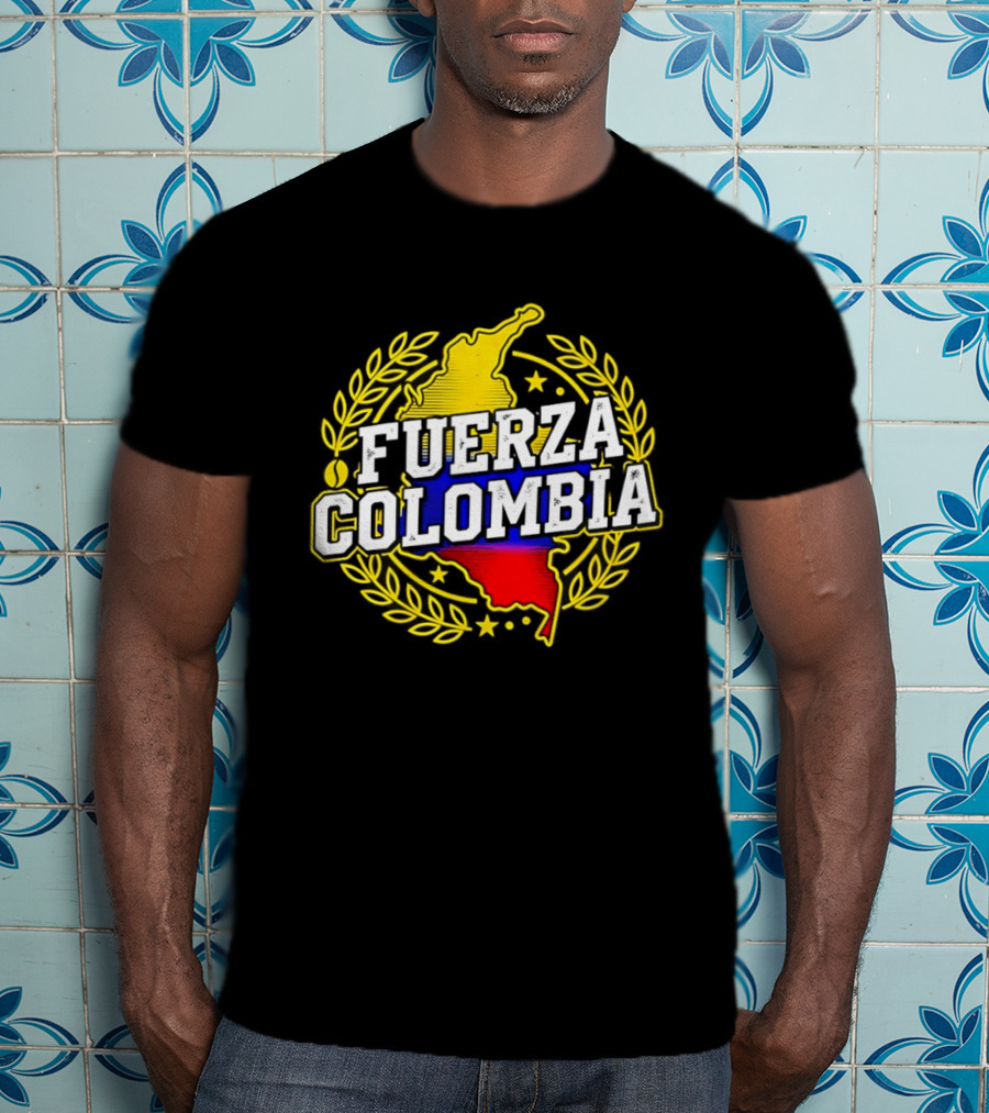 Fuerza Colombia Earthquake Relief Support Colombian Pride Map T-Shirt