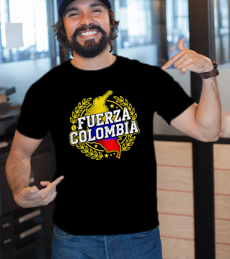 Fuerza Colombia Earthquake Relief Support Colombian Pride Map T-Shirt