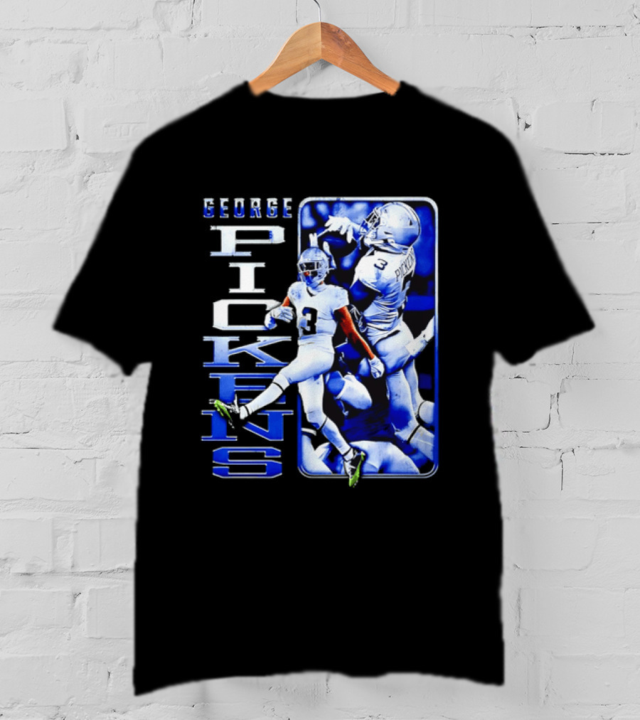 George Pickens Football Catching Collage Blue T-Shirt
