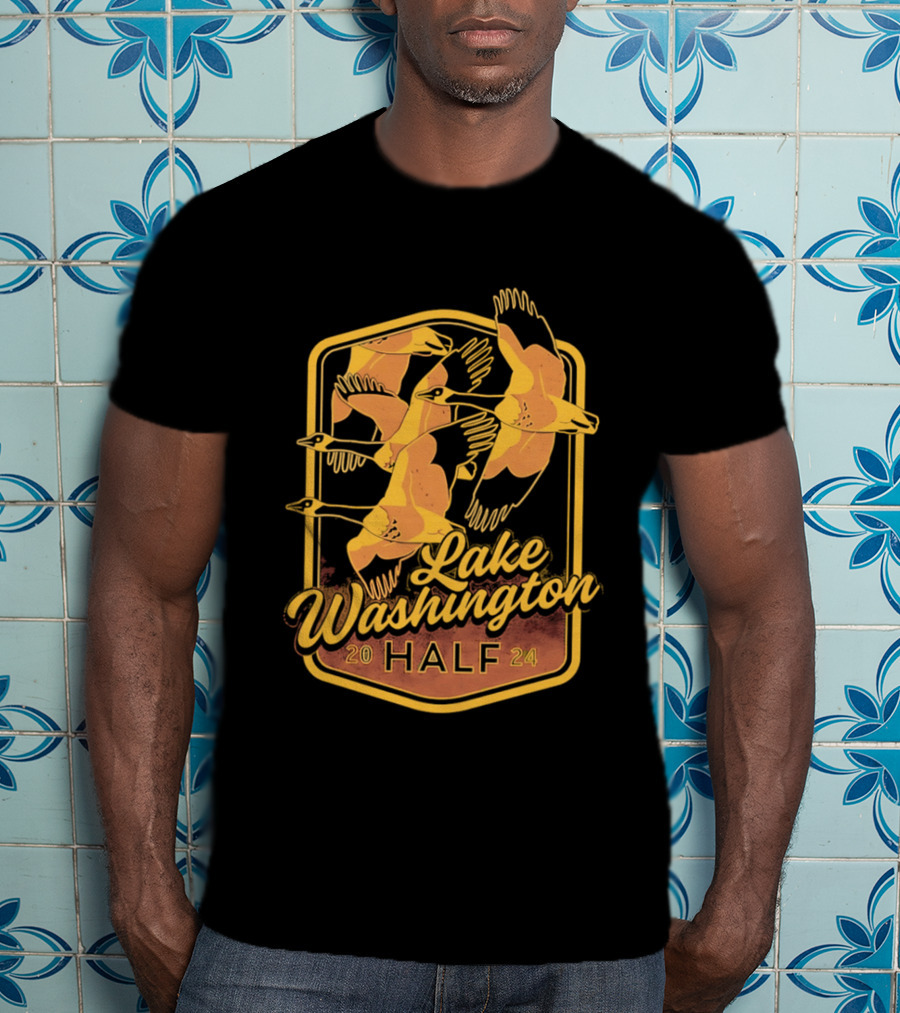 Lake Washington Half Marathon 2024 Geese T-Shirt