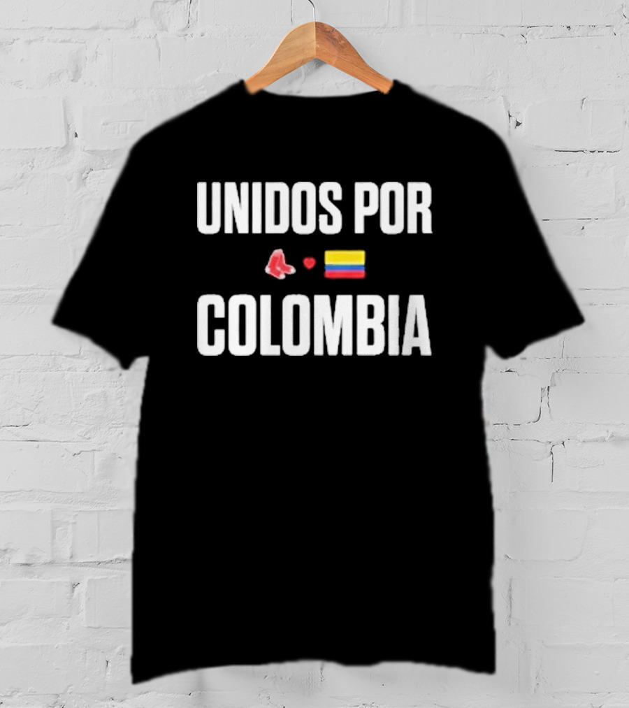 Unidos Por Colombia Red Sox Flag Baseball Collaboration T-Shirt