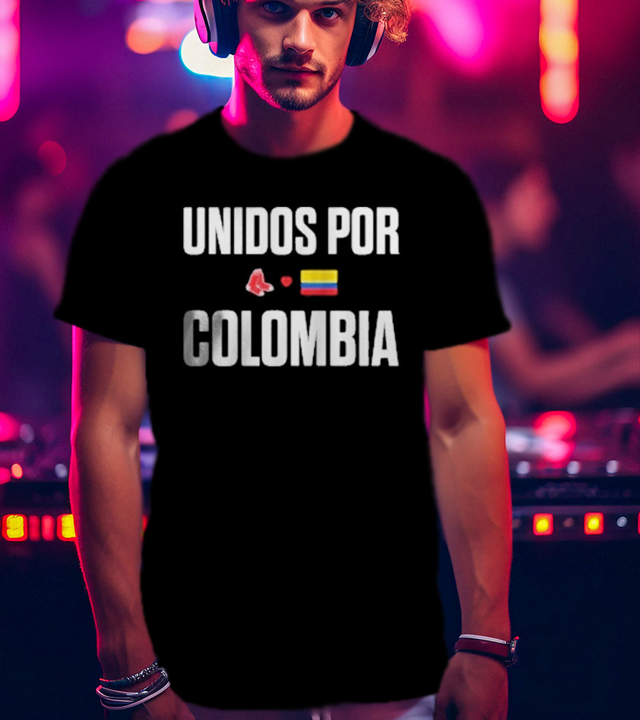 Unidos Por Colombia Red Sox Flag Baseball Collaboration T-Shirt