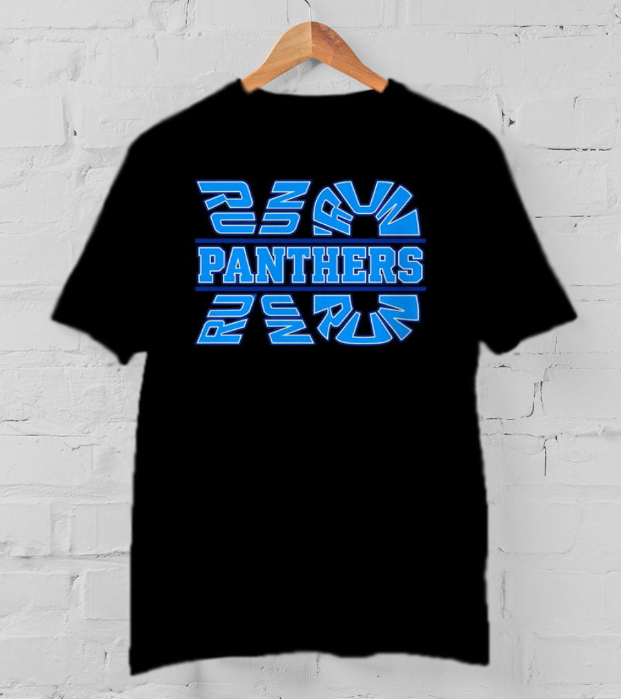 Run Panthers Repeated Blue Kinetic Athletic Block T-Shirt