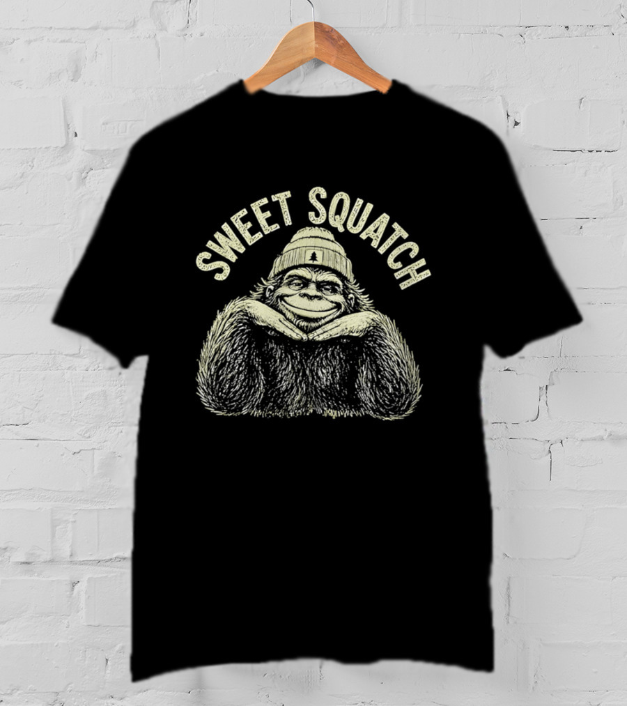 Sweet Squatch Bigfoot Beanie Smiling Legend T-Shirt