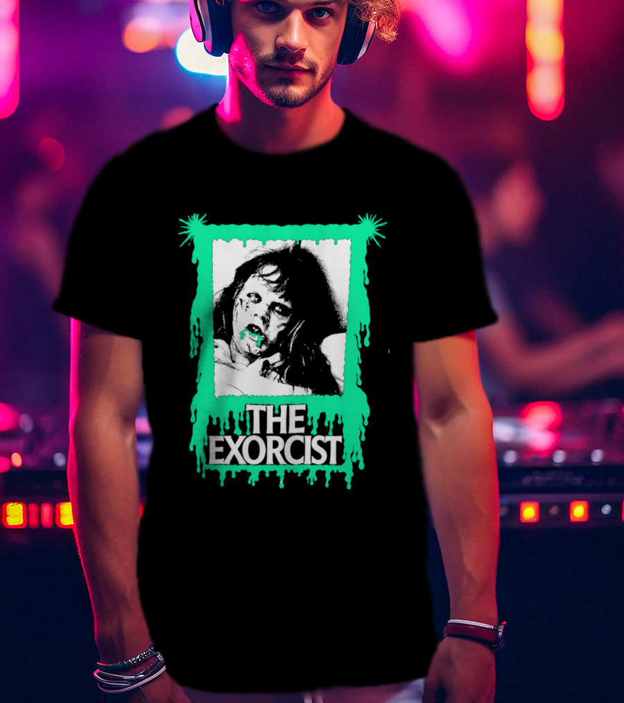 The Exorcist Regan Macneil Neon Drip Horror T-Shirt