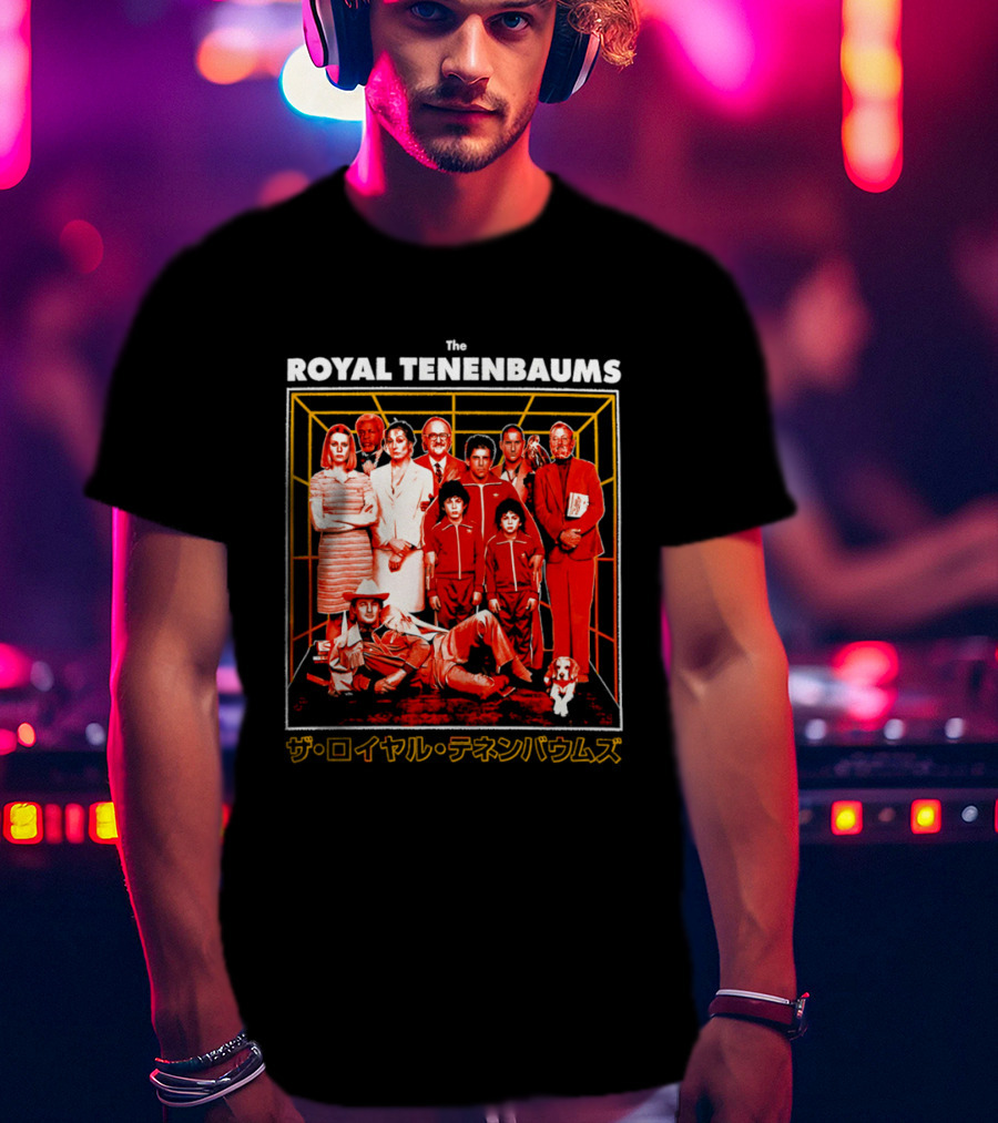 The Royal Tenenbaums Movie Cast Retro Japanese T-Shirt